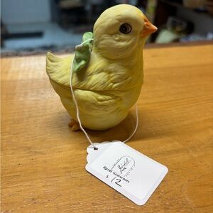 Lefton Yellow and Green Holiday Bird Figurine